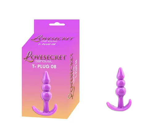 Анальна пробка Lovesecret Sensual T-Plug 08 9.3 см (фіолетовий) - фото 3