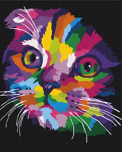 Картина по номерам на подрамнике Brushme Радужный котенок