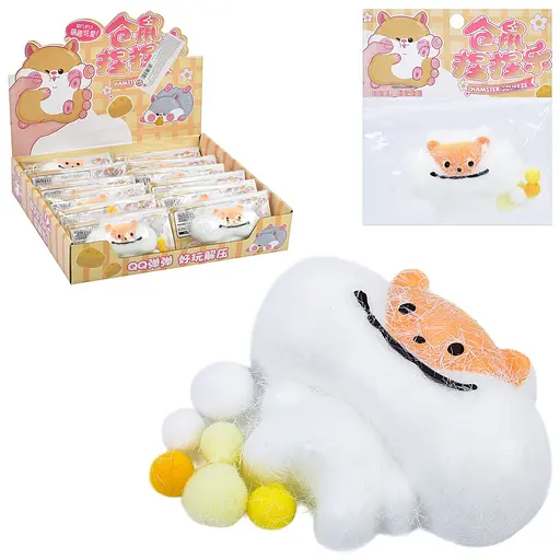 Іграшка хом’як, 8 см, антистрес, мішура, MS4633 - фото 2