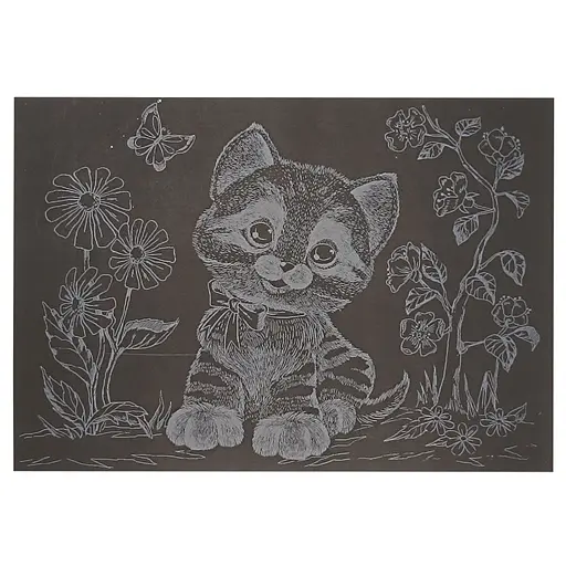 Гравюра А5 Котик-2 ГрА5с-28 эконом вариант в пакете 21 х 14,8 см