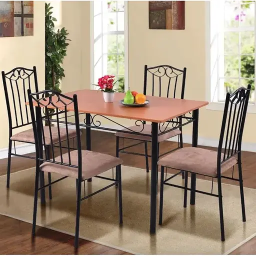 Комплект мебели Costway Sofi стол и 4 мягких стула бежевый - фото 2