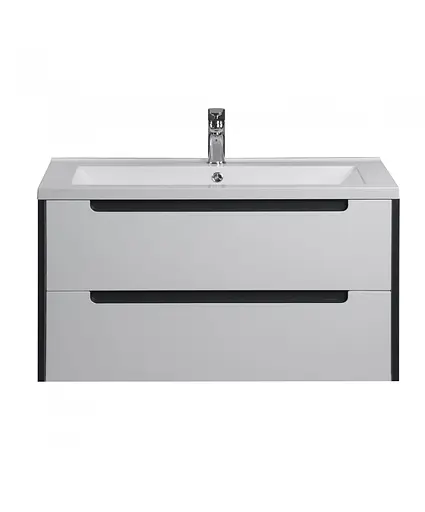 Тумба Мойдодир Paula 100-A з умивальником Cosmopolitan 100 Білий/графіт - фото 2