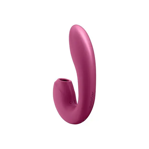 Вакуумний стимулятор клітора з вібрацією Satisfyer Sunray малиновий - фото 4
