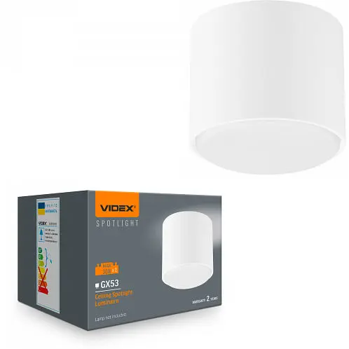 Світильник Videx під лампу GX53 накладний Білий (VL-SPF26A-W) - фото 1