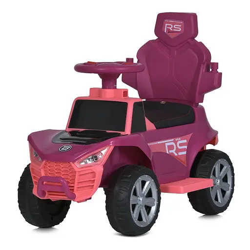 Детская каталка-толокар Bambi Racer 2 в 1 с музыкой и светом, розовая - фото 2