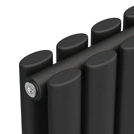 Вертикальний радіатор Navin Ellipse Double 480x1800-8, anticor, чорний муар 10-012033-4880, Чорний матовий - фото 4