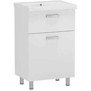 Тумба для підлоги RJ Flora-L з умивальником Moduo K116-011 60 см Білий RJFU042-0160WHSET(RJFU042-0160WH + K116-011) Білий - фото 1