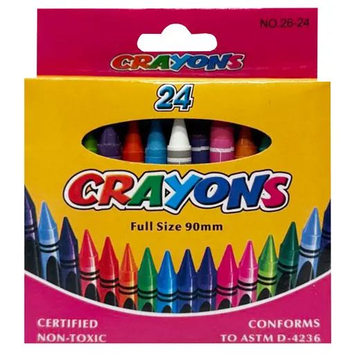 Набор восковых цветных карандашей Crayons Bambi 8496-24B 24 цвета - фото 1