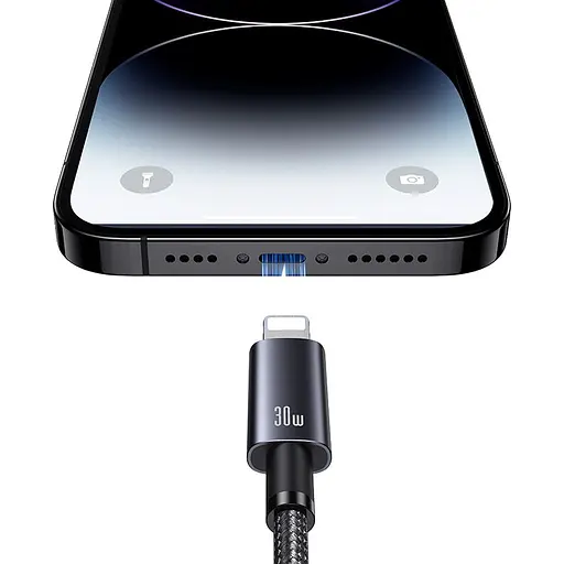 Кабель Usams US-SJ662 USB-C to Lightning 30W 3A 1.2m Tarnish (SJ662USB01) черный [138986] - фото 4