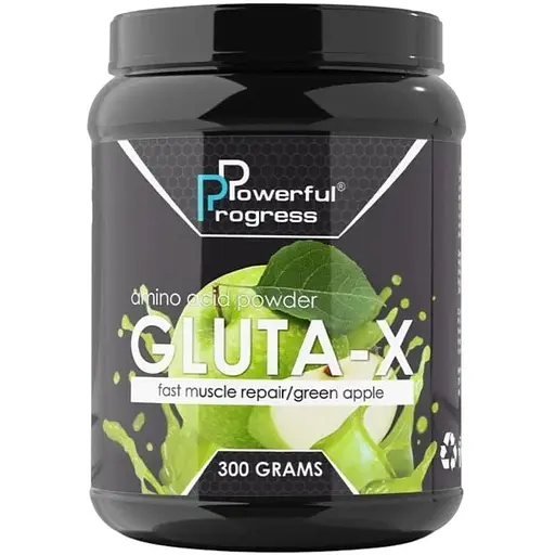 Амінокислота Powerful Progress L-Glutamine, 300 грам - Яблуко