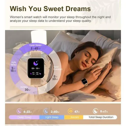 Женские умные смарт часы Smart Sensation + 2 ремешка (Gold) - фото 9