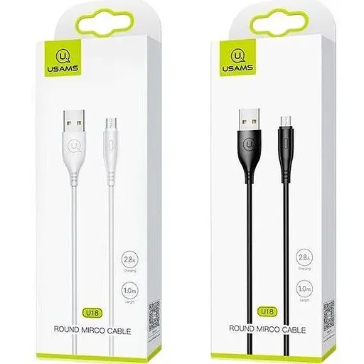 Кабель Usams U18 Round USB-A to Micro-USB 2A 1m White [138959] - фото 2