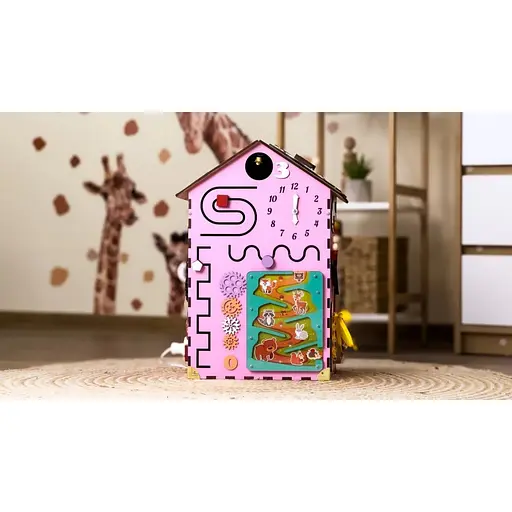 Развивающая игрушка Бизикуб "Дом" Temple Group TG200111 розовый, 55х30х30 см - фото 5