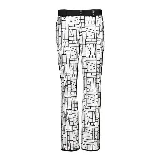 Штаны CMP Womens' Clima Protect Stretch Ski Trousers with Geometric Print White/Black XS (1097-31W0046-15ZH 36)