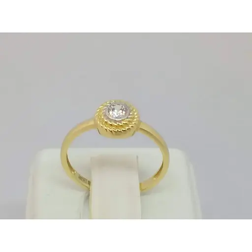 Золоте кільце Харківська ювелірна фабрика з фіанітом. 700376-Рр ЄВРО 17,5 - фото 5