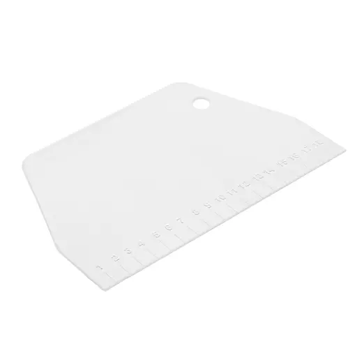 Шпатель трапецієподібний різак для тіста, скребок дільник тіста кулінарний з лінійкою на 18 см, Master Class Білий 85946 - фото 2