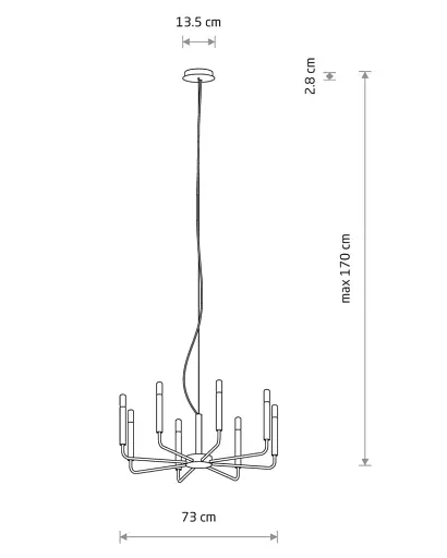 Підвісний світильник, люстра Nowodvorski 11461 Orto VIII E14 8x10W IP20 світло-сірий - фото 3