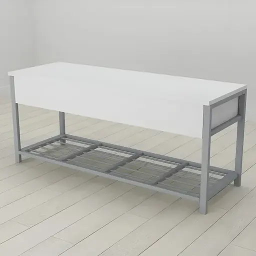 Банкетка з ящиком Ferrum-decor Дрейк 2 550x1200x400 метал Сірий ДСП Білий 16 мм (FRD-103080)