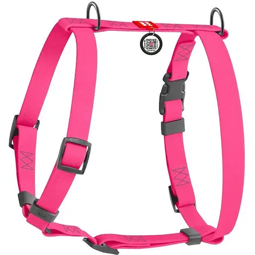 Шлея для собак Waudog Waterproof водостійка анатомічна Н-подібна з QR-паспортом, пластикова пряжка-фастекс, L