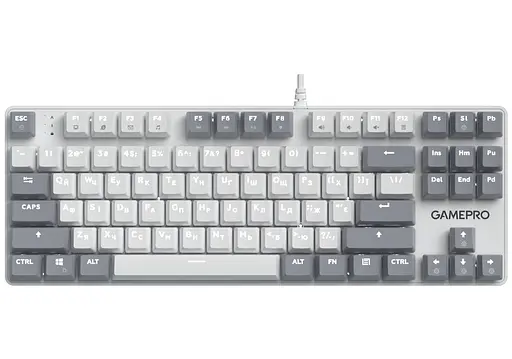 Клавіатура ігрова механічна GamePro MK-110-W USB Hot-Swap Outemu Red Switch White-Gray - фото 1