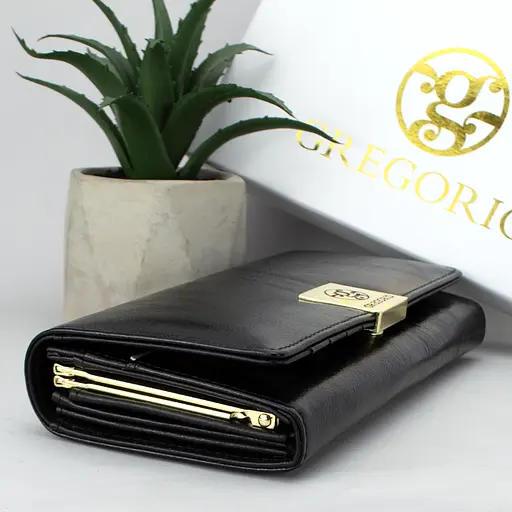 Гаманець жіночий шкіряний Gregorio GS-100 класичний чорний - фото 4