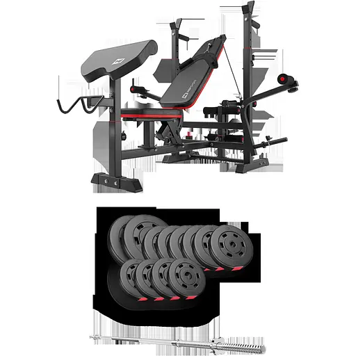 Набор Hop-Sport Premium 69кг со скамьей HS-1075 Pro и штангой - фото 2