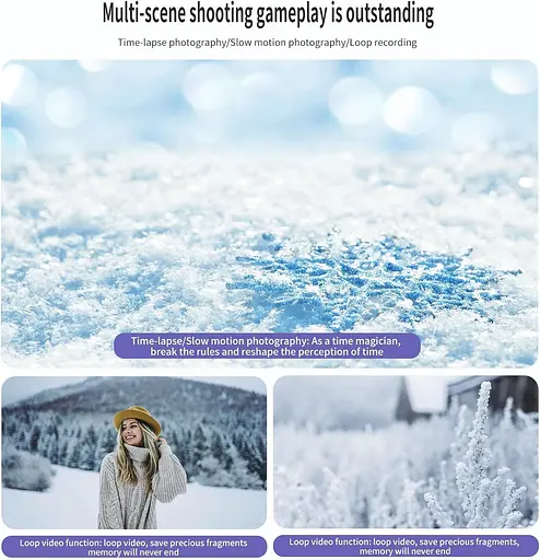 Andoer 4K Цифровая камера для детей подростков Wi-Fi Цифровая видеокамера 64MP 3-дюймовый флип-экран 16-кратный цифровой зум - фото 6