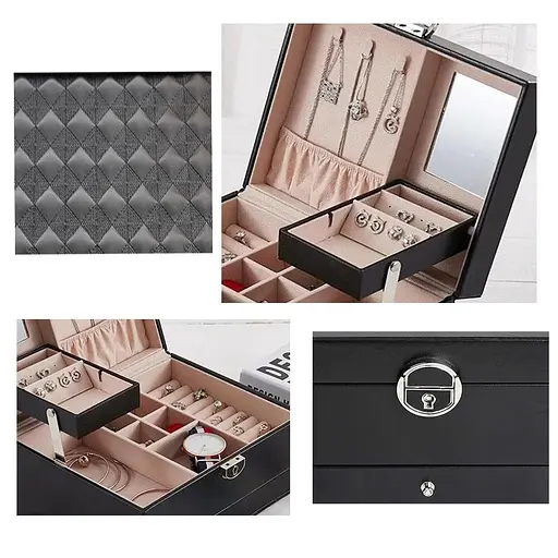 Скринька для прикрас, скриня для біжутерії, органайзер для біжетерії Чорна - фото 4