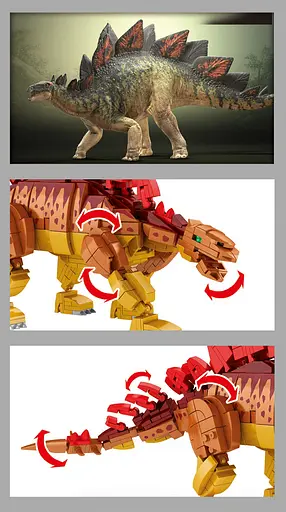 Конструктор динозавр  WOMA Стегозавр из коллекции Динозавры 697 деталей - фото 6