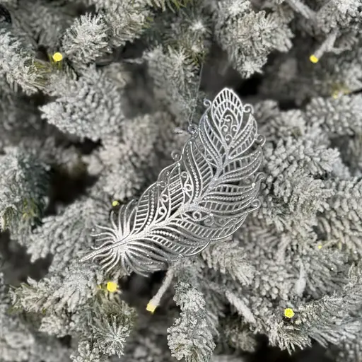 Ялинкова іграшка MIS LT Перо 7,5х15,5Х1,5 см срібний - фото 2