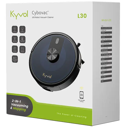 Робот-пилосос Kyvol Cybovac L30 Lidar 210 ml+210 ml 2600 mA 2500 pa Google Assistant Amazon Alexa - фото 5