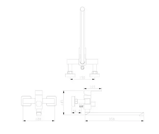 Змішувач для ванни WEZER PRO7-02-BLACK - фото 4