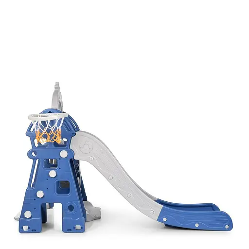 Дитяча гірка-гойдалка BAMBI HOUSE-4 з баскетбольним кільцем, ш146-г183-в120см, синя - фото 5