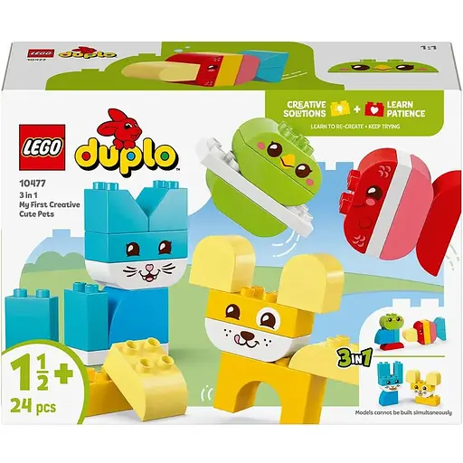 Конструктор LEGO DUPLO My First Чарівні творчі домашні улюбленці 3 в 1, 24 деталі (10477)
