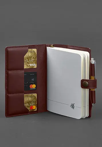 Шкіряний блокнот (Софт-бук) 4.0 бордовий - фото 5