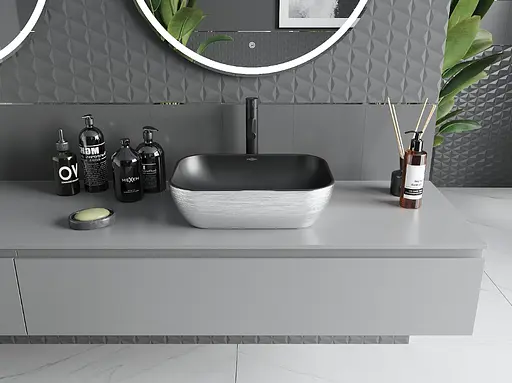 Умывальник Mexen Rita silver brushed black matt накладной MEX-21084573, Хром - фото 3