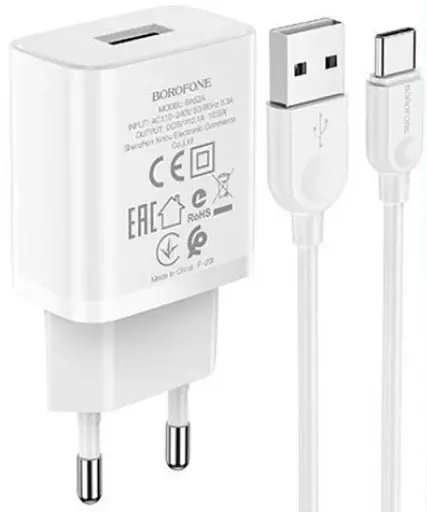 Сетевое зарядное устройство Borofone BA52A Type-C - фото 3