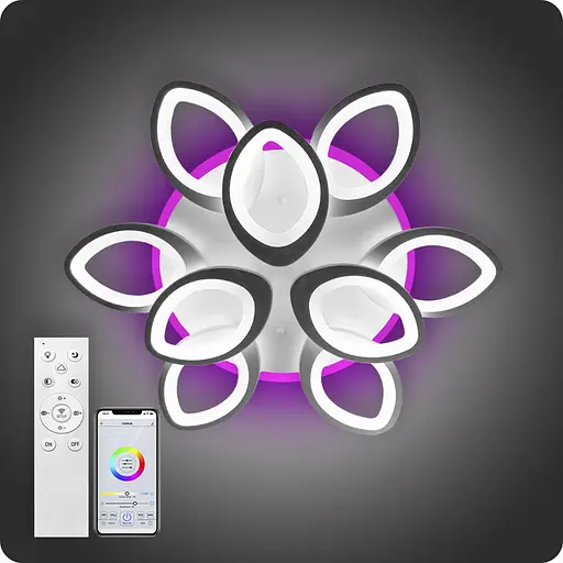 Люстра світлодіодна 517 Light 3color з пультом 208Вт Білий (01378) - фото 2