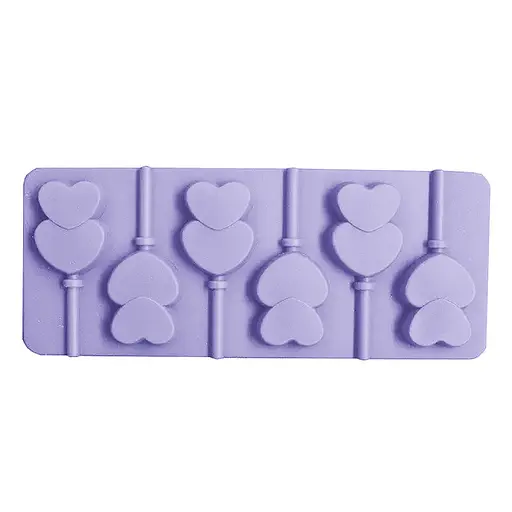 Силиконовая форма для леденцов и конфет на палочке "Сердечки", Kitchen Master Сиреневый 87407 - фото 6