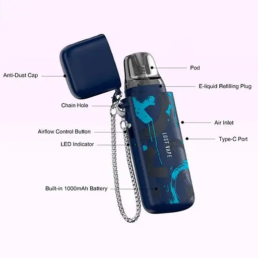 Под-система Lost Vape Ursa Cap Pod 1000mAh 2.5ml Kit Joy Blue (17445) - фото 2