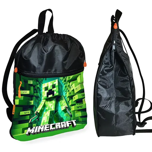 Рюкзак-мешок для обуви,спортивной формы Майнкрафт "Minecraft" детская сумка для сменки с расширителем (01285)