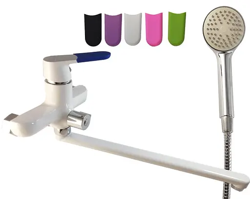 F2234 Змішувач для ванни довгий гусак білий Ø35 Frap 1/10 Білий - фото 1