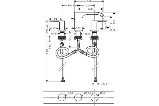 Смеситель для раковины Hansgrohe Vivenis 75033000 хром - фото 2