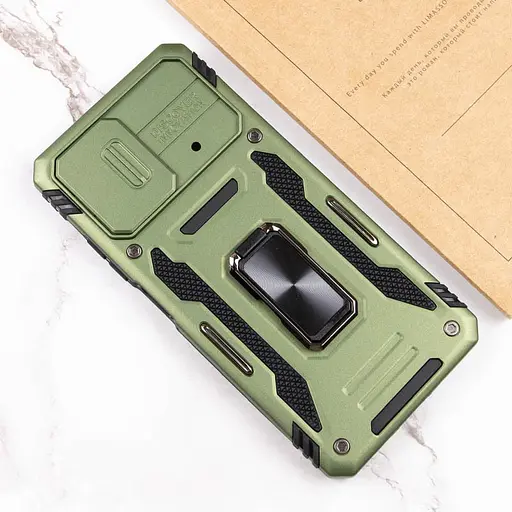 Ударостійкий чохол Camshield Army Ring для Xiaomi Poco X5 5G / Note 12 5G Оливковий / Army Green - фото 6