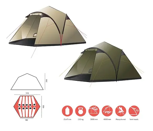 Намет Grand Canyon Black Knob 10 Capulet Olive (330015) (DAS302743) - фото 4