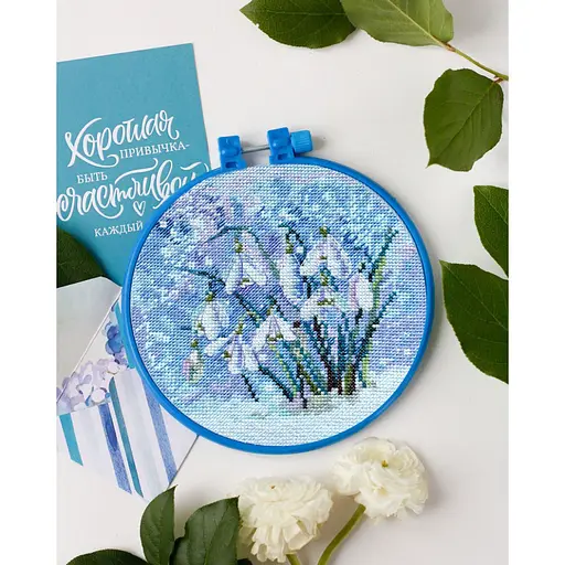 Набір для вишивання хрестиком "Під снігом" AHM-039 з п'яльцем - фото 2