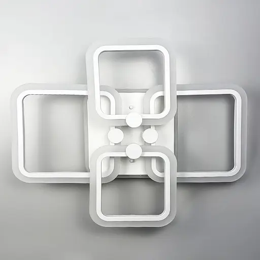 Біла LED люстра на 2+2 ріжки квадратної форми | Арт. A 2503/2+2 WT | Line F - фото 4