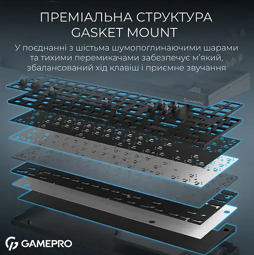 Игровая клавиатура механическая GamePro MK-285-BK Asgard Ragnar Keychron Super Red Switch Bluetooth 5.2/2.4 ГГц/USB Black - фото 7