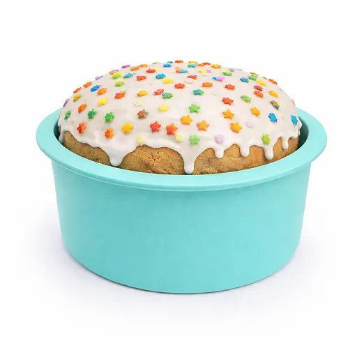 Силіконова форма для випікання пасхи та кулічів (паски) 0.5 л Бірюзовий 88349 - фото 1