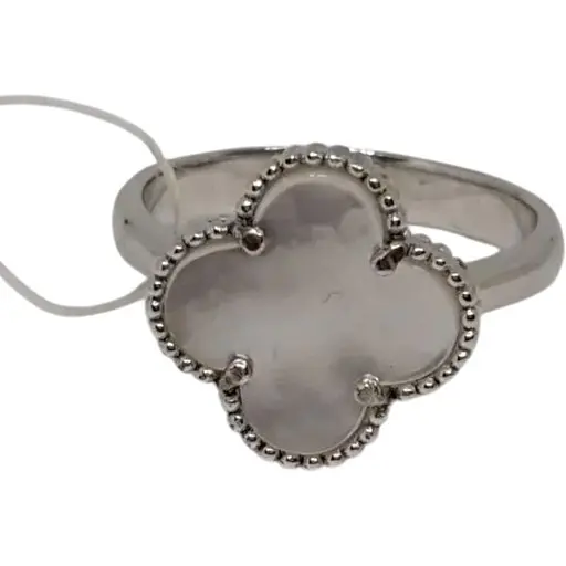 Серебряное кольцо Диама Клевер с перламутром. Артикул 12111481234 16 18